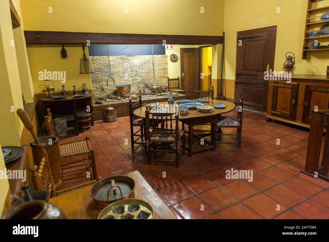 Interior of the homestead museum at Groot Constantia, a historic wine estate near Cape Town, South Africa. Stock Photo