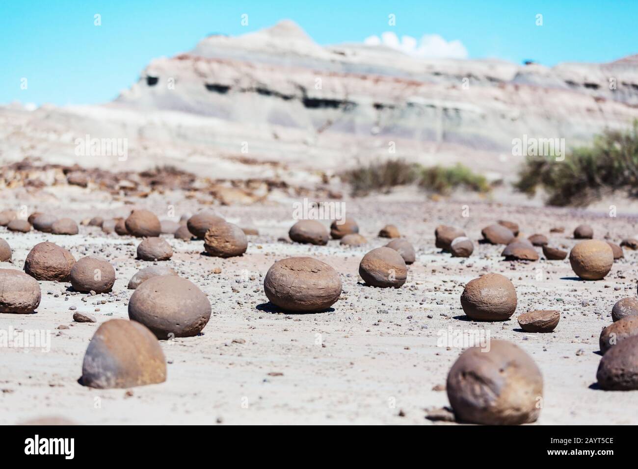 Unusual narural stone balls ,Cancha de bochas, Ischigualasto,Argentina ...