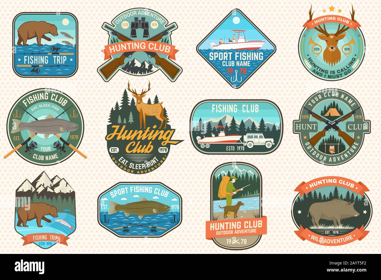 Fishing and hunting camp Stock Vector Images - Alamy