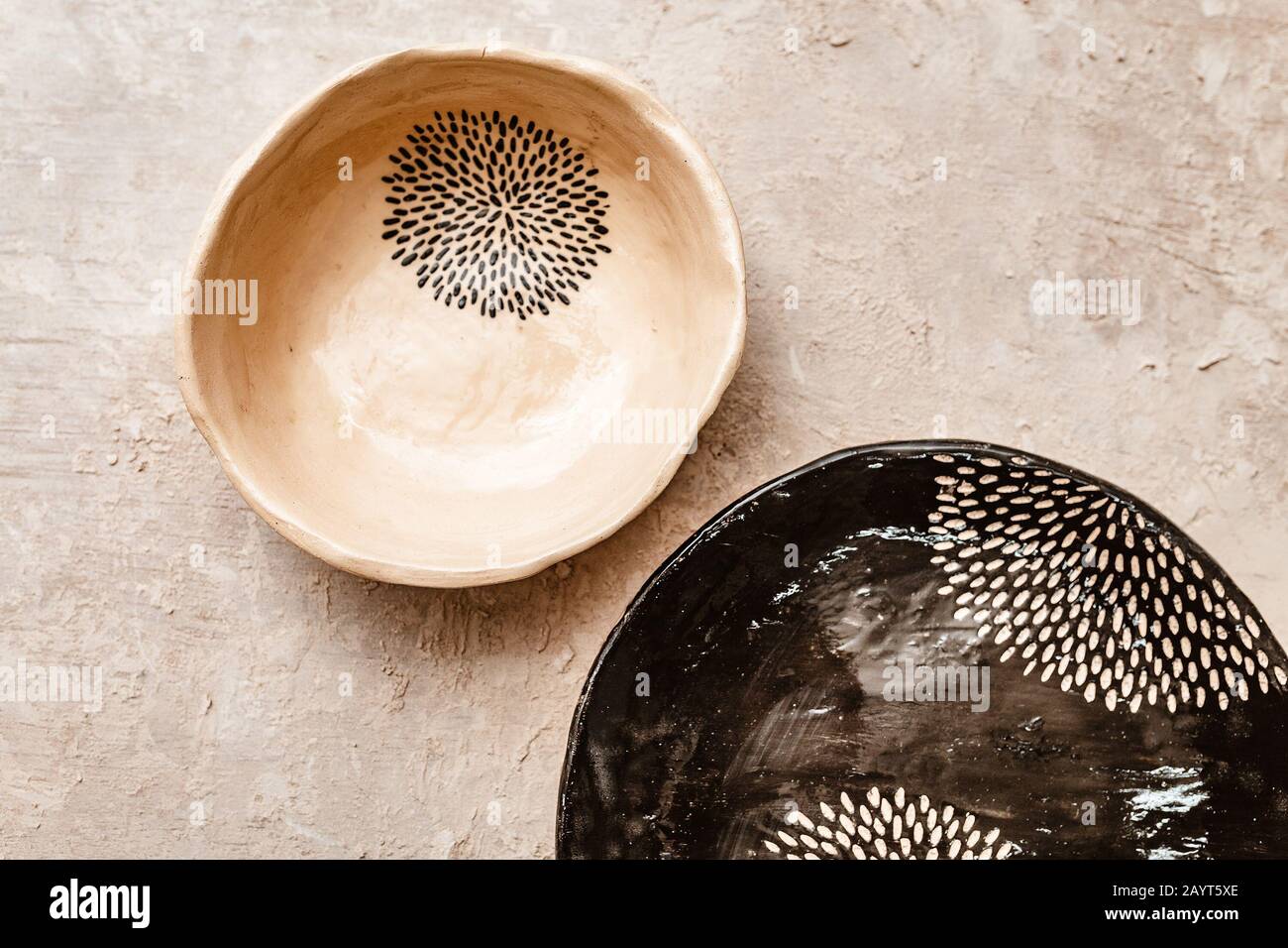 Handmade decorative ceramic dishes as pottery concept Stock Photo Alamy