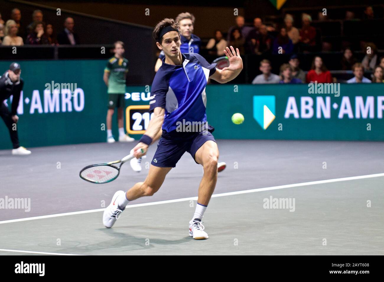 Rotterdam, The Netherlands. 16th Feb, 2020. Nicolas Mahut and Pierre-Hugues  Herbert (front) of France compete during the doubles final match against  Henri Kontinen of Finland and Jan-Lennard Struff of Germany at the