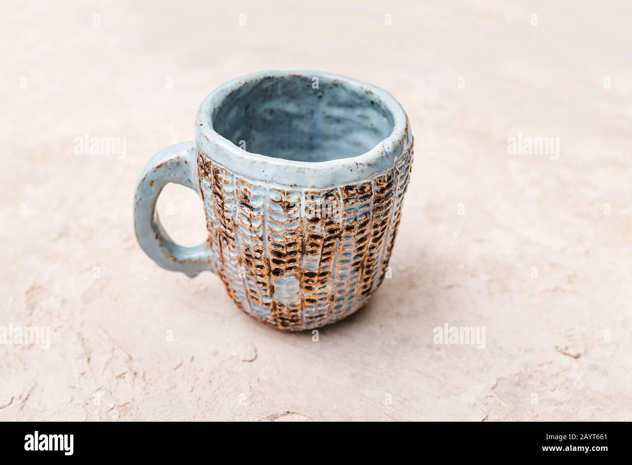 clay pottery handmade ceramic cup Stock Photo