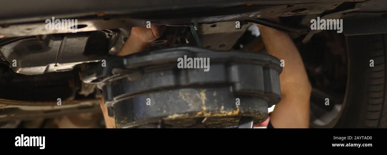 Checking car insides Stock Photo