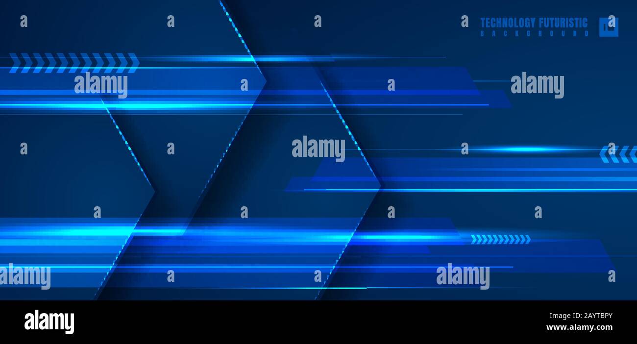 Abstract technology futuristic concept blue geometric hexagon with ...