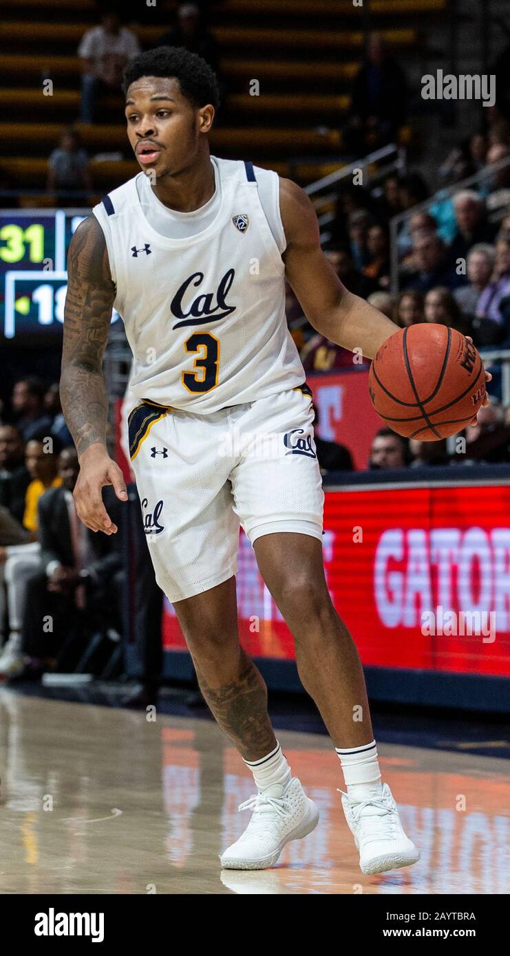 Hass Pavilion Berkeley Calif, USA. 16th Feb, 2020. CA U.S.A. California Golden Bears guard Paris Austin (3) looks to pass the ball during the NCAA Men's Basketball game between Arizona State Sun Devils and the California Golden Bears 75-80 lost at Hass Pavilion Berkeley Calif. Thurman James/CSM/Alamy Live News Stock Photo