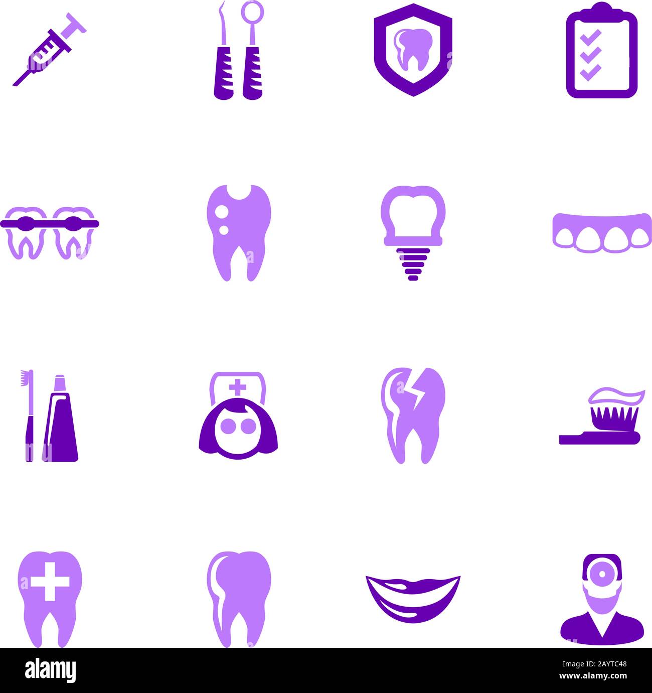 Dental icons set Stock Vector Image & Art - Alamy