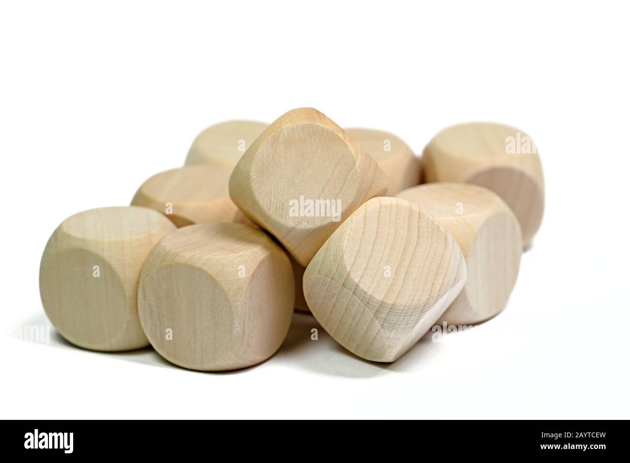Wooden cubes against a white background Stock Photo - Alamy