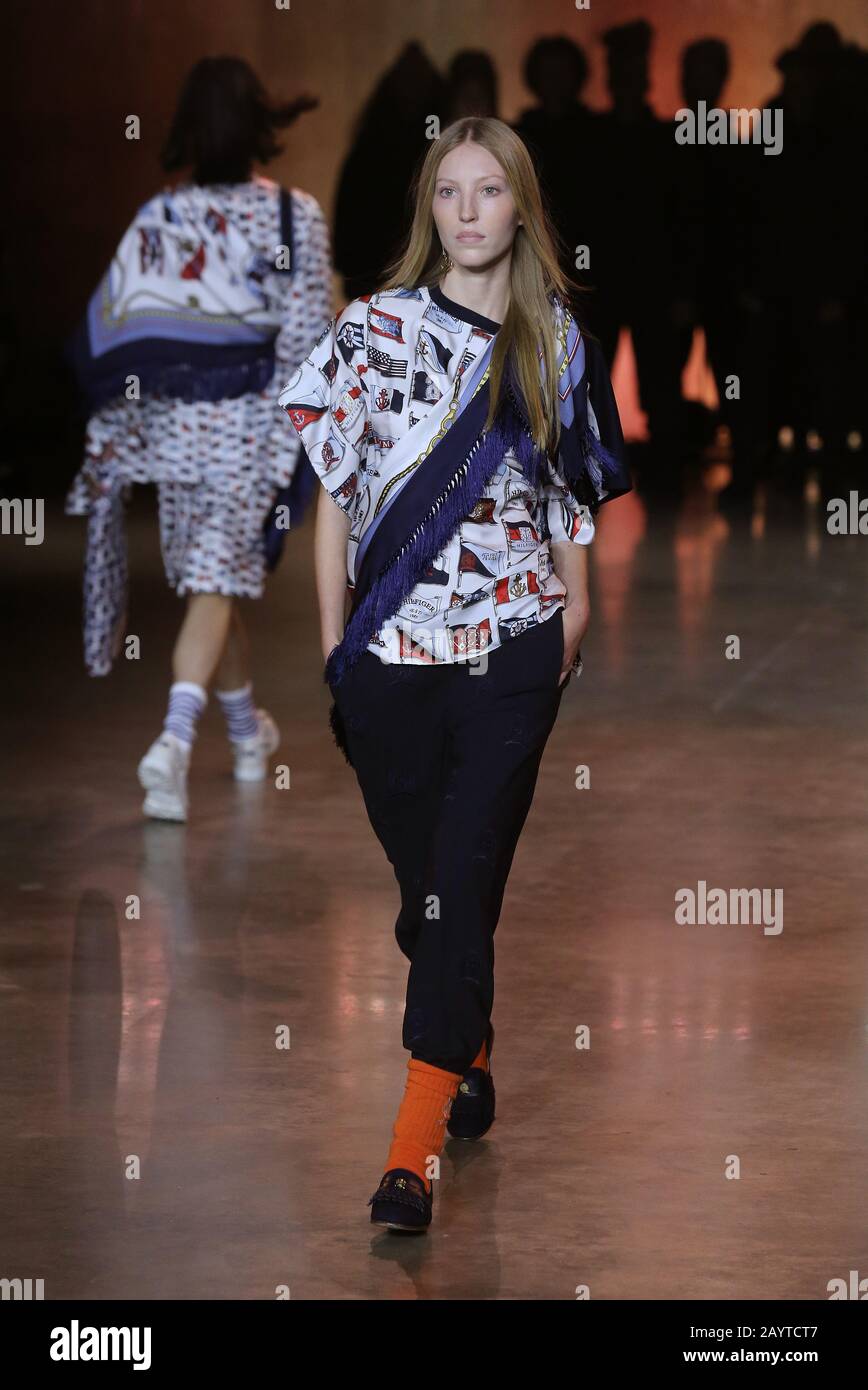 Ella Richards on the catwalk during the Tommy Hilfiger show at the London  Fashion Week February 2020 show at Tate Modern in London Stock Photo - Alamy