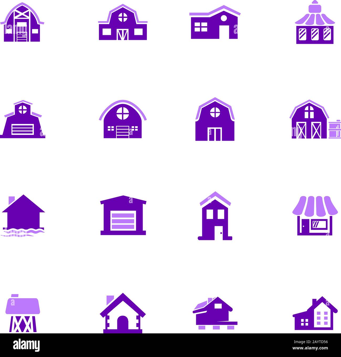 Farm building icons set Stock Vector Image & Art - Alamy