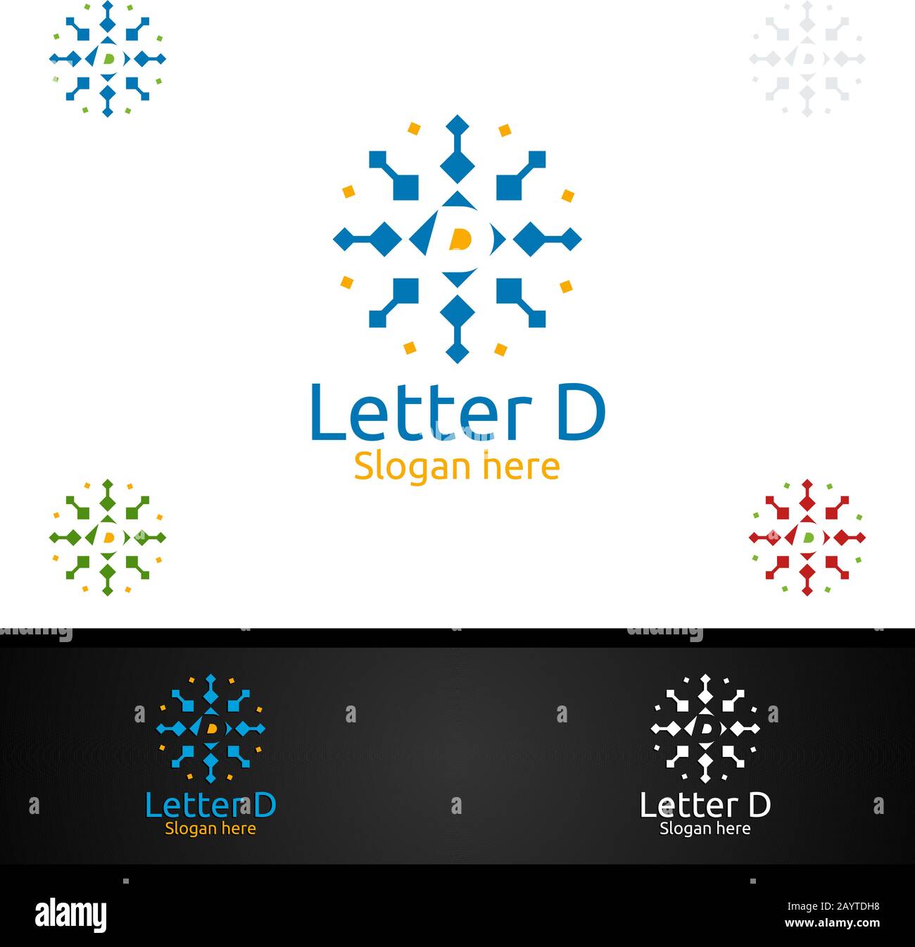 Letter D For Digital Marketing Financial Advisor Or Invest Logo Design