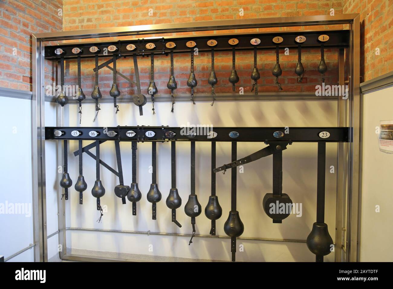 Original Carillon bell gongs, Campanile, Port Elizabeth, Nelson Mandela Bay, Eastern Cape Province, South Africa, Africa Stock Photo