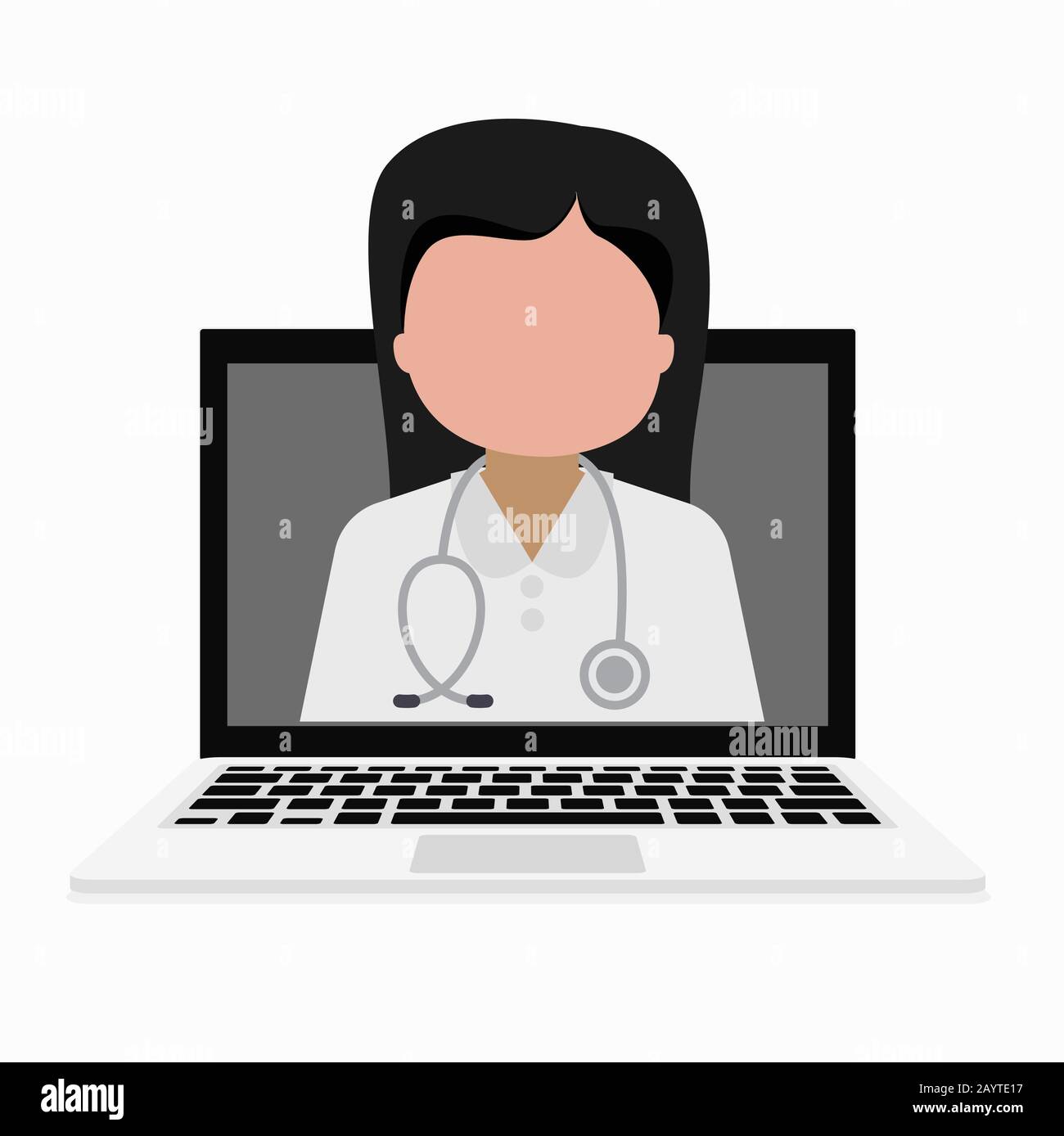 Doctor with online medical consultation concept, Healthcare services, Ask a doctor. Clip-art Stock Vector
