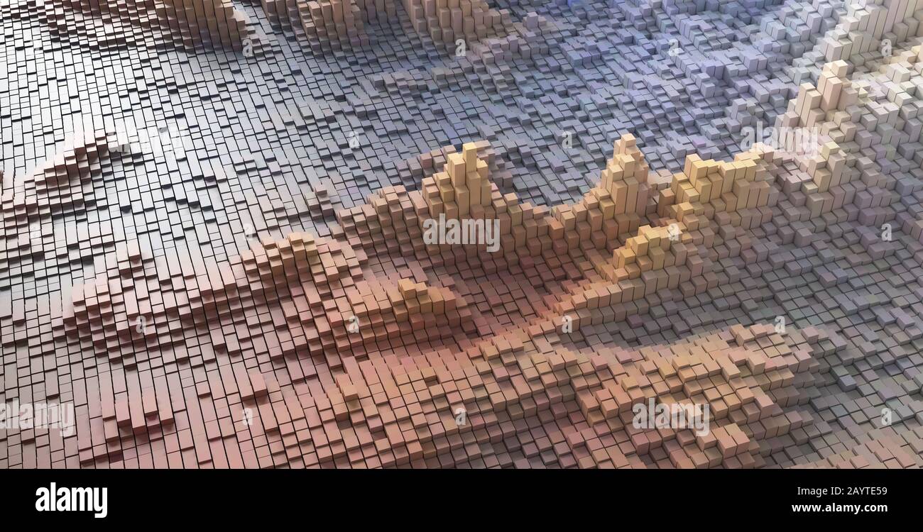 abstract image of cubes background in blue toned Stock Photo - Alamy
