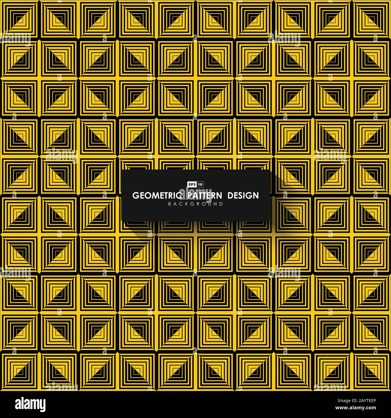 Abstract yellow and black design square dimension artwork background. Use for cover, ad, poster, template design, presentation. illustration vector ep Stock Vector