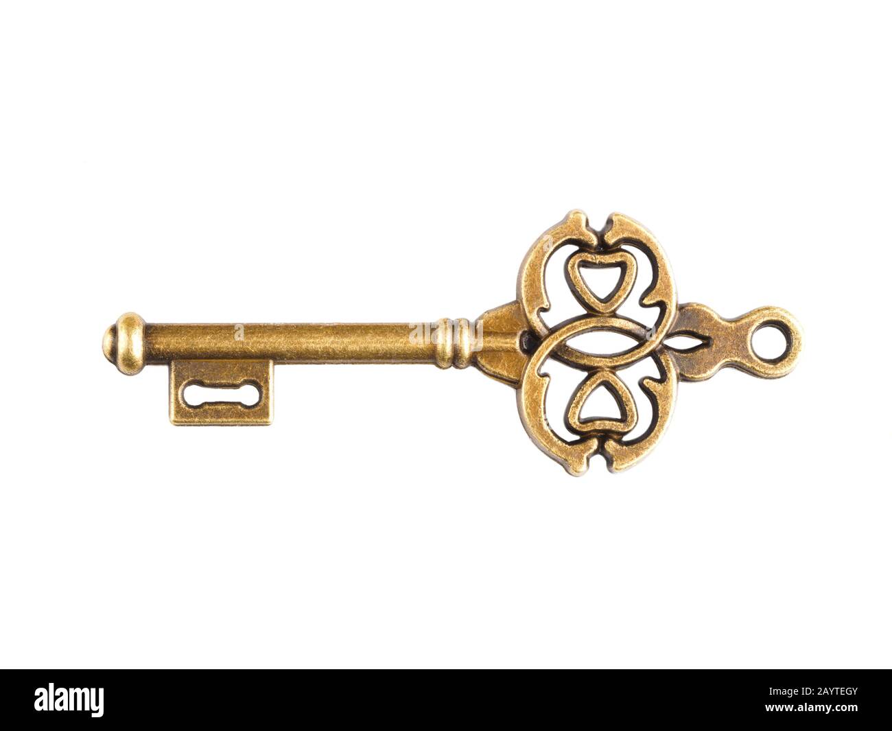 Bronze vintage key isolated on white Stock Photo Alamy