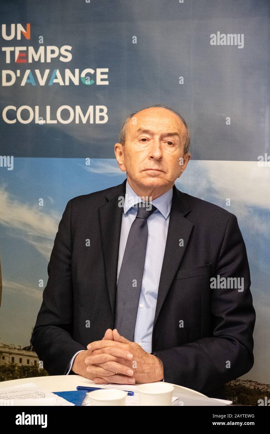 On 06/02/2020, Lyon, Auvergne-Rhône-Alpes, France-Gérard Collomb, Mayor of Lyon, during a press conference for the metropolitan elections. Stock Photo