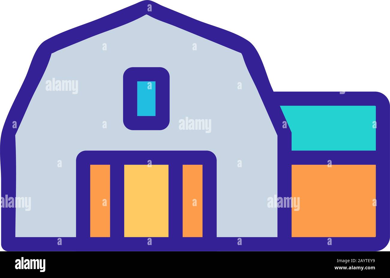 Farm house icon vector. Isolated contour symbol illustration Stock ...