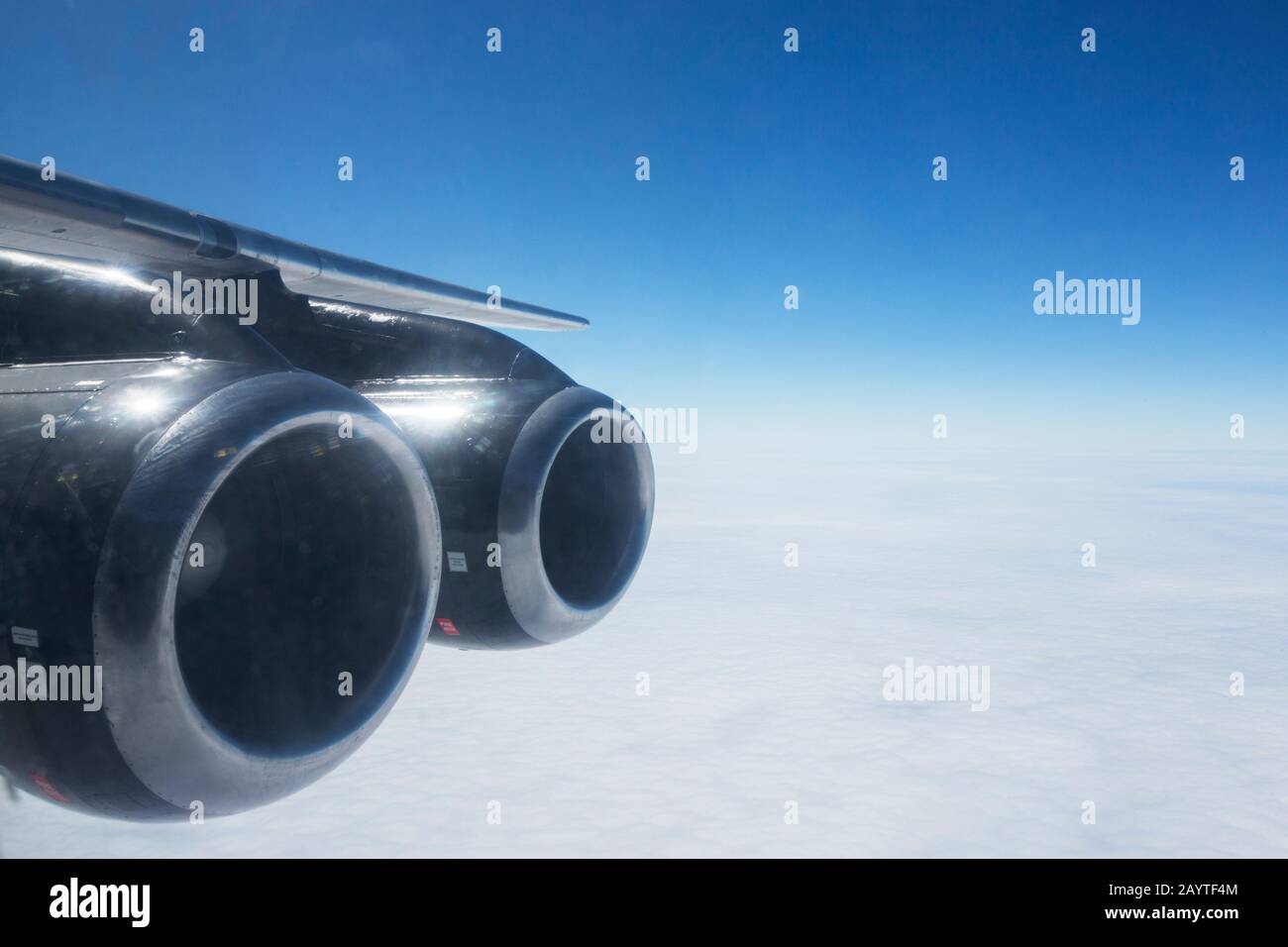 Jet engines on a plane flying to Antarctica Stock Photo - Alamy