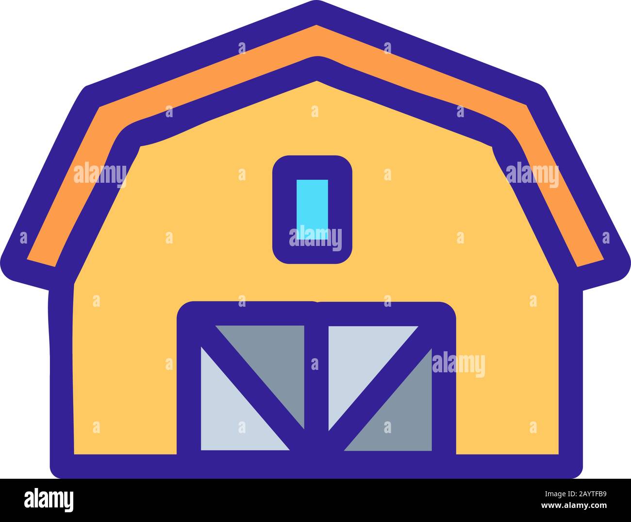 Farm house icon vector. Isolated contour symbol illustration Stock ...