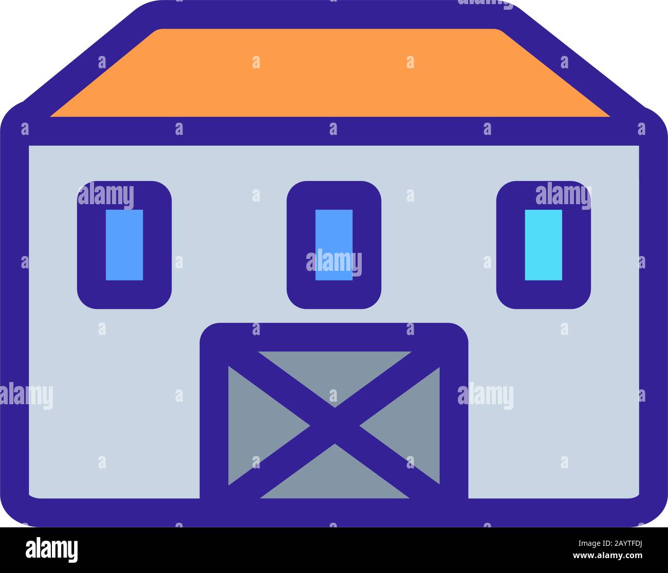 Farm house icon vector. Isolated contour symbol illustration Stock ...