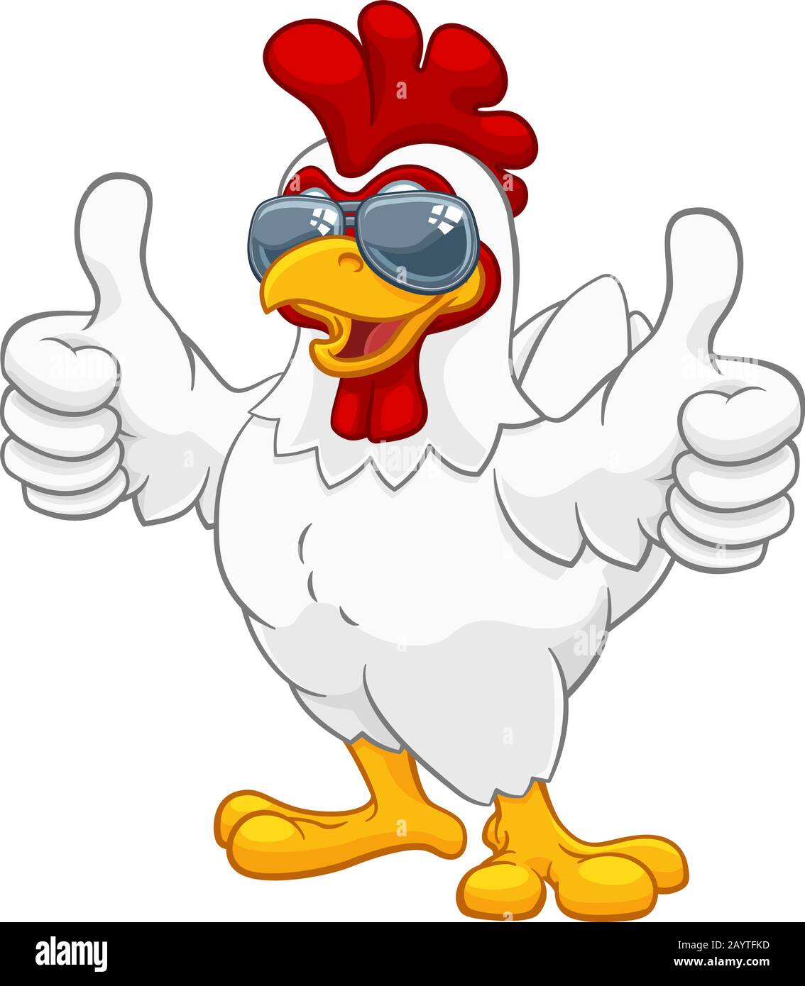 Chicken Rooster Cockerel Bird Sunglasses Cartoon Stock Vector Image