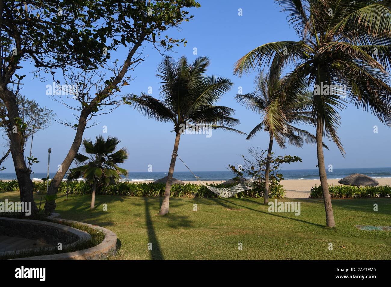 Premium sea view cottage room at the 5 star Taj Fisherman's Cove Resort and Spa, Chennai, India Stock Photo