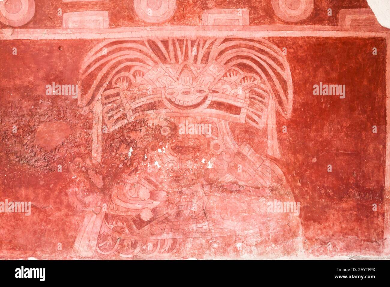 Mural paintings of Palace Tepantitla, Palacio de Tepantitla, Teotihuacan, suburb of Mexico City, Mexico, Central America Stock Photo