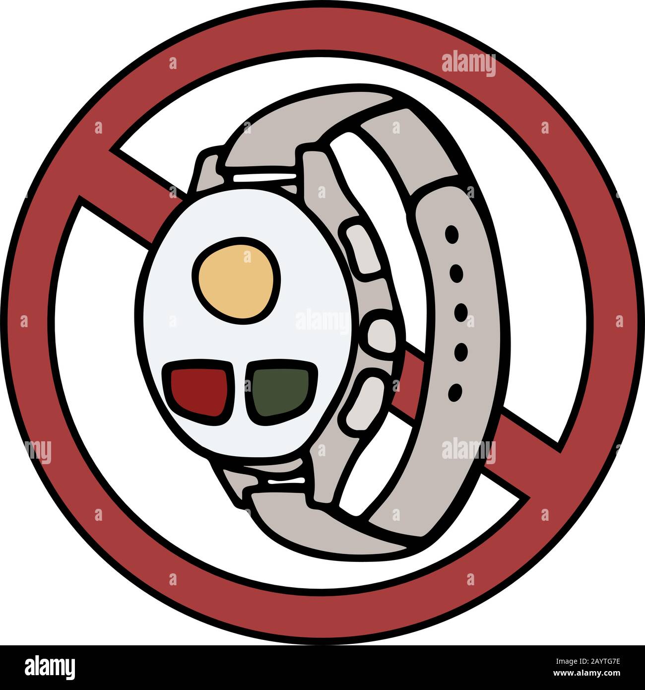 Fitness tracker smart watch with heart rate monitor ban, cartoon doodle ...