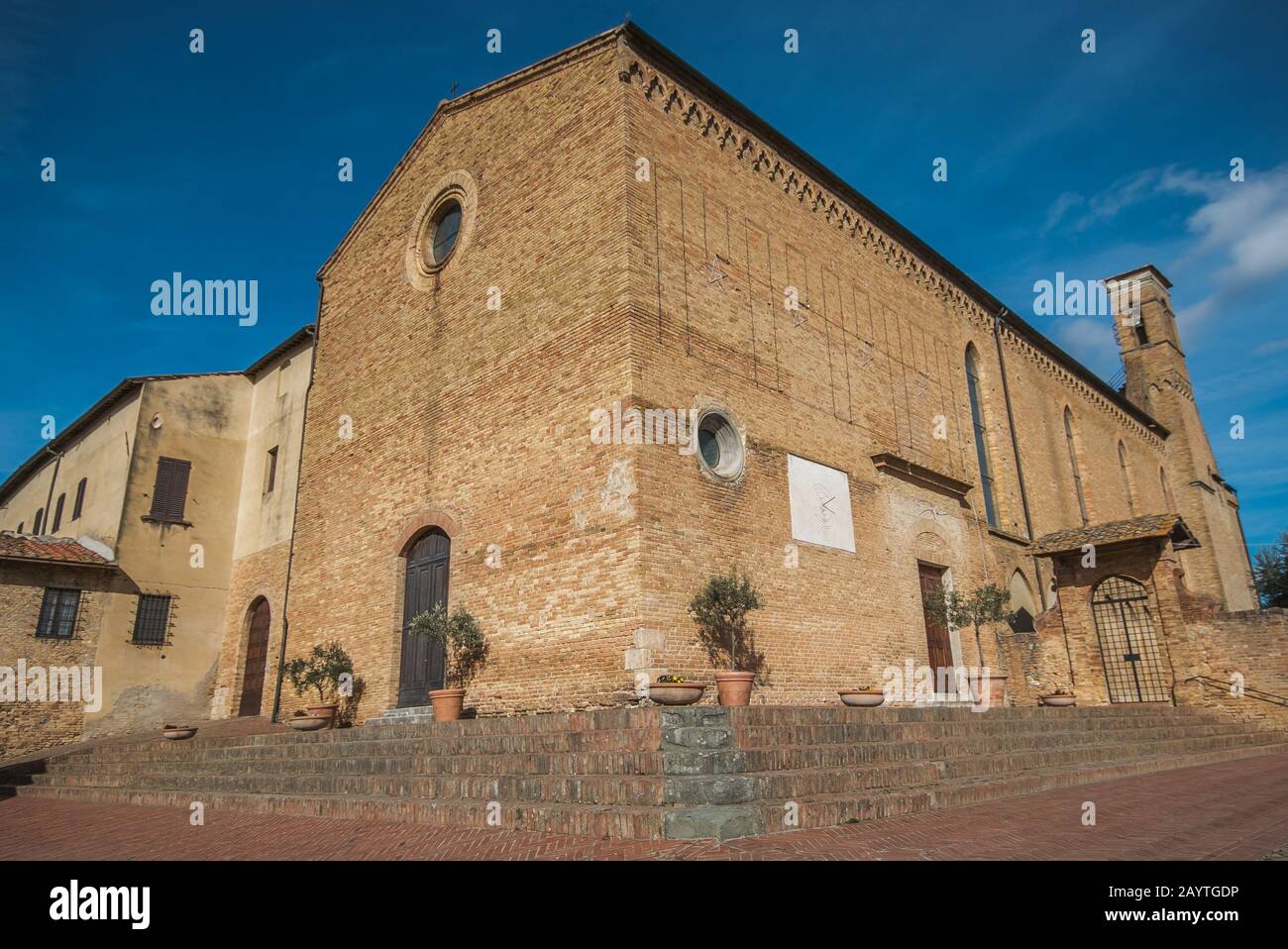 Church of St Augustine in the medieval center of San Gimignano, Tuscany Stock Photo