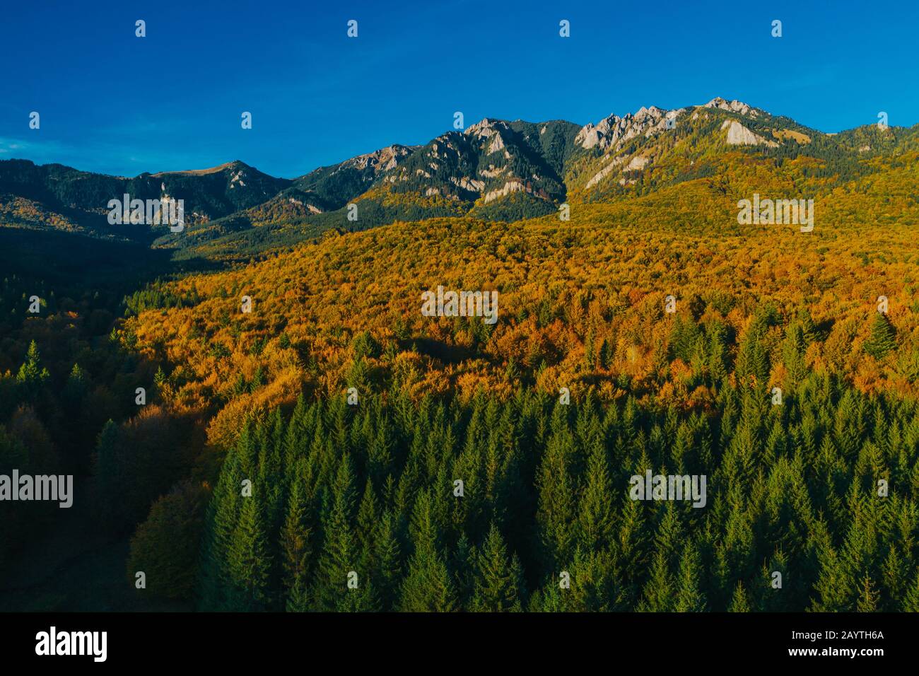 Most scenic mountain from Romania, Ciucas mountains in autumn. Stock Photo