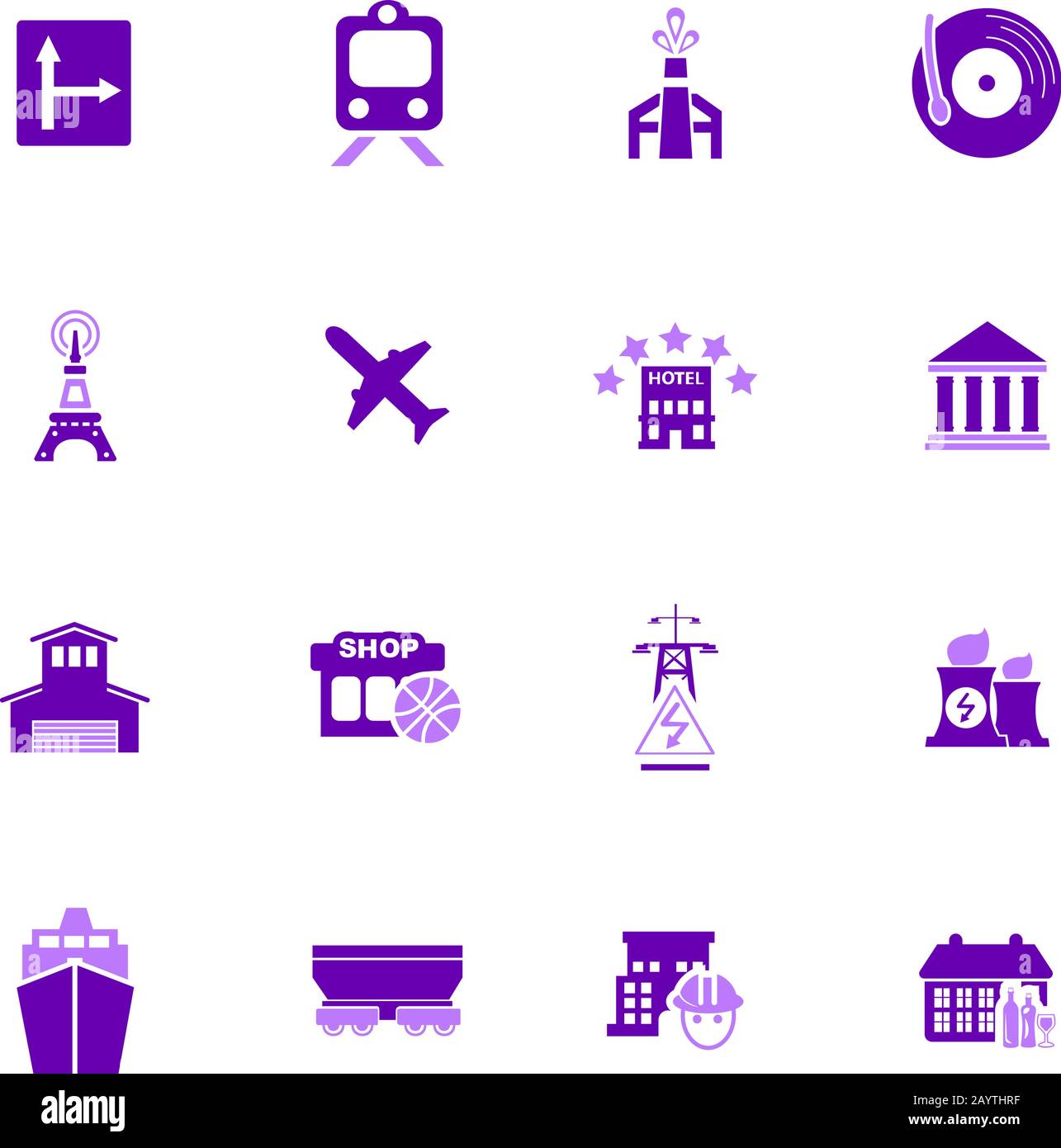 Infrastucture of the city icons set Stock Vector Image & Art - Alamy