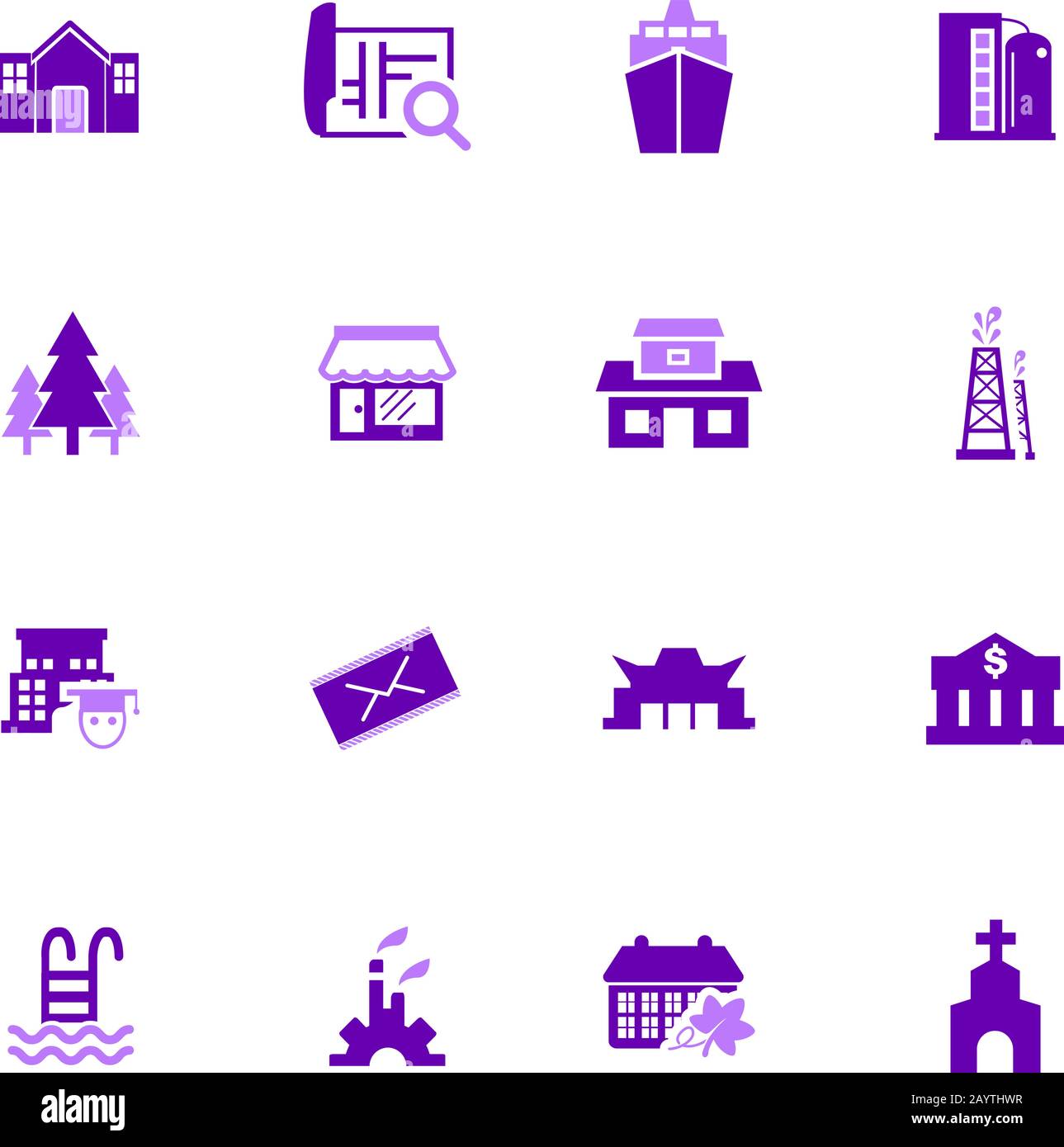 Infrastucture of the city icons set Stock Vector Image & Art - Alamy