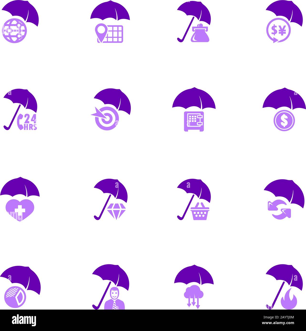 Insurance icons set Stock Vector