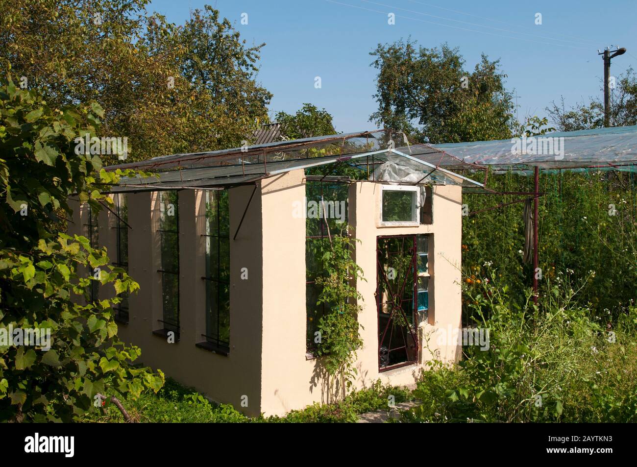 Garden plot with greenhouses hi-res stock photography and images - Alamy