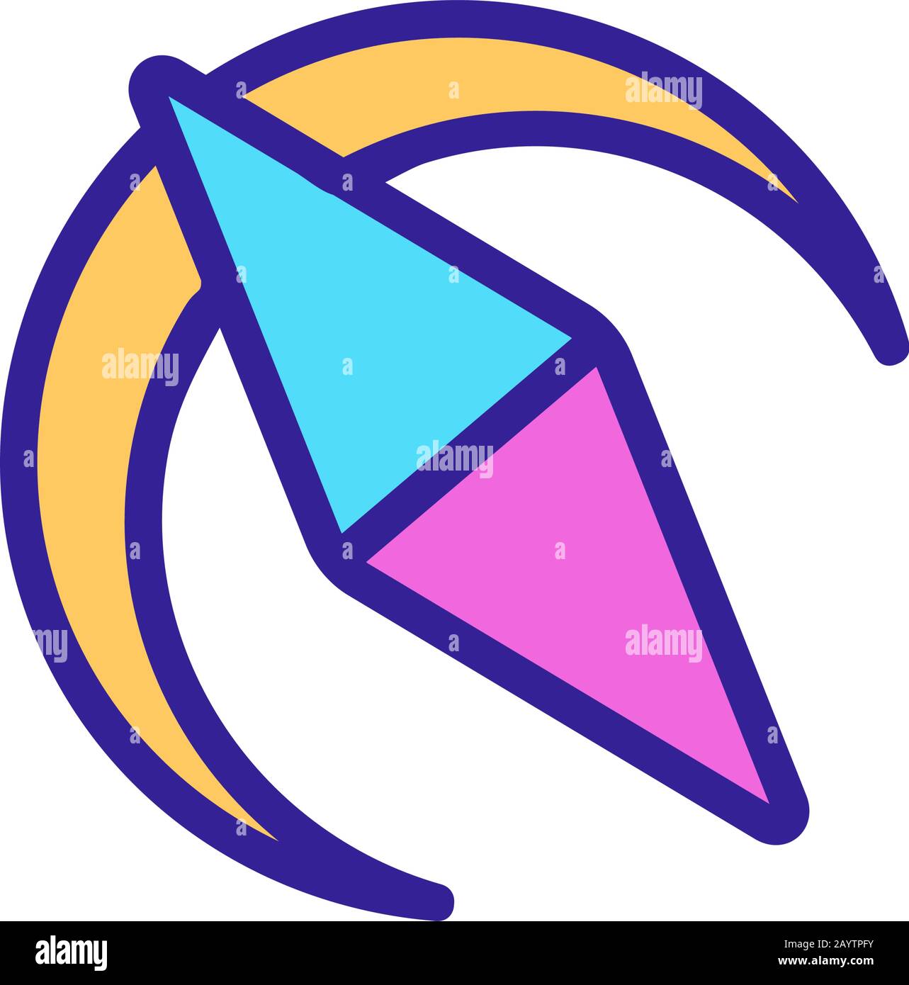 Compass tourist icon vector. Isolated contour symbol illustration Stock ...