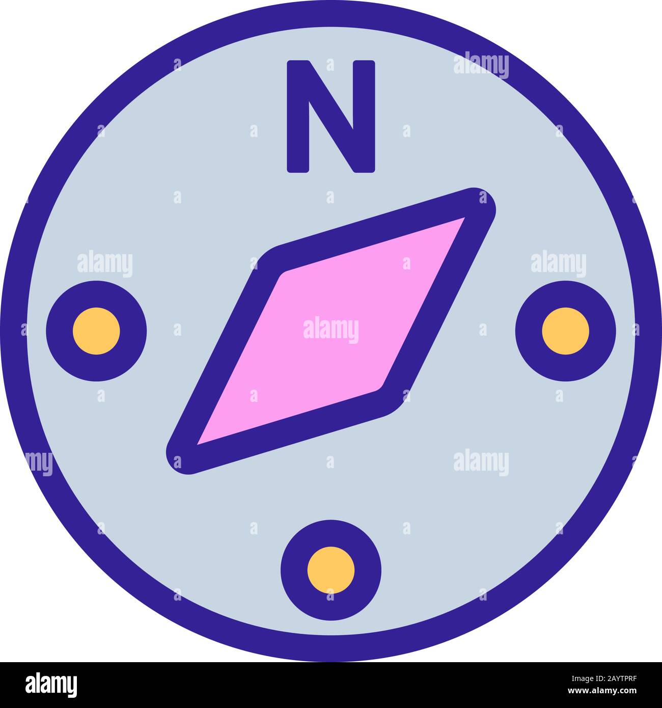 Compass tourist icon vector. Isolated contour symbol illustration Stock ...