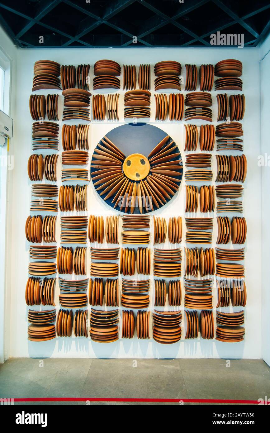 Mexico City - December 2019 installation from plates in Popular Art Museum, Mexico Stock Photo