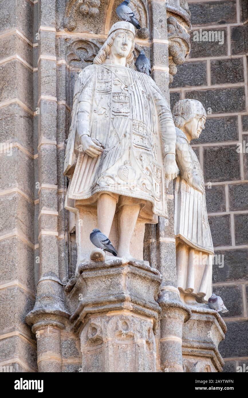 Detalle del exterior de la iglesia, Monasterio de San Juan de los Reyes, Toledo, Castilla-La Mancha, Spain. Stock Photo