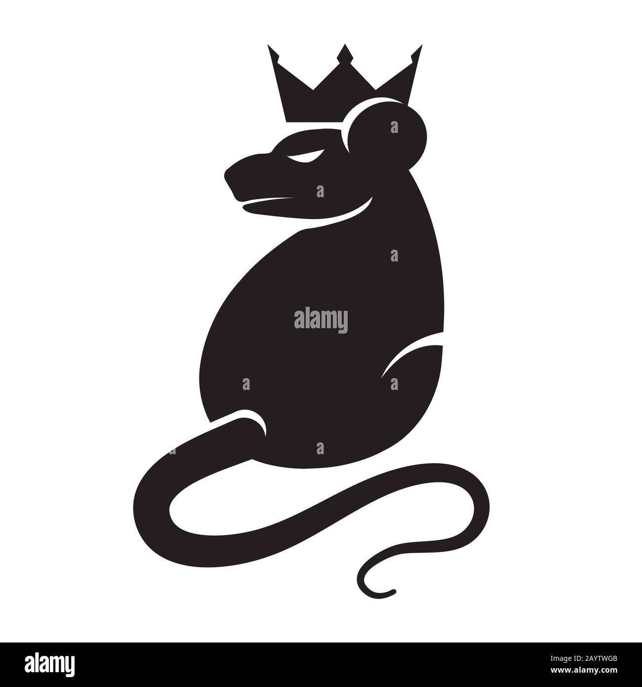 Rat king head stock vector. Illustration of mascot, icon - 123537049