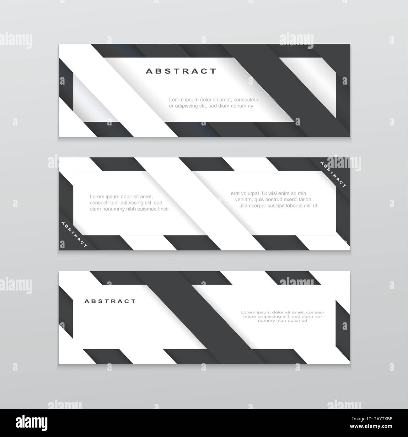Horizontal abstract banners. Vector web banners, modern dynamic designs ...