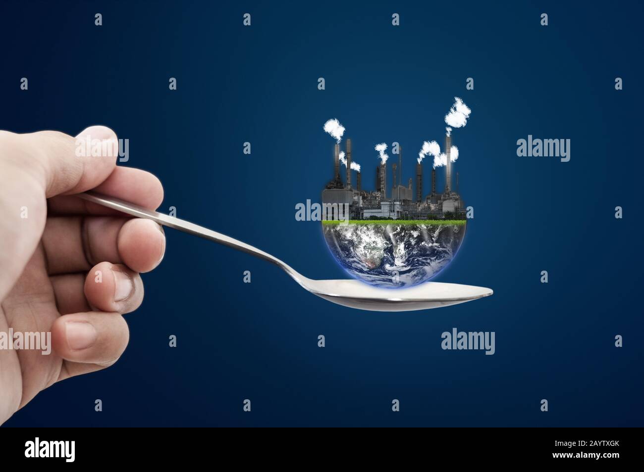 Toxic food and contamination foods from pollution concept. Element of this image are furnished by NASA Stock Photo