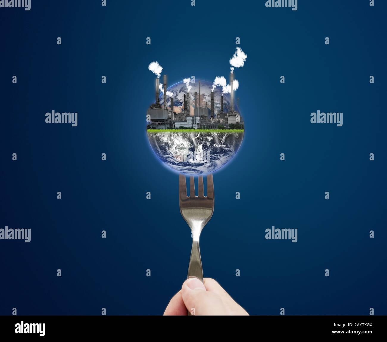 Toxic food and contamination foods from pollution concept. Element of this image are furnished by NASA Stock Photo