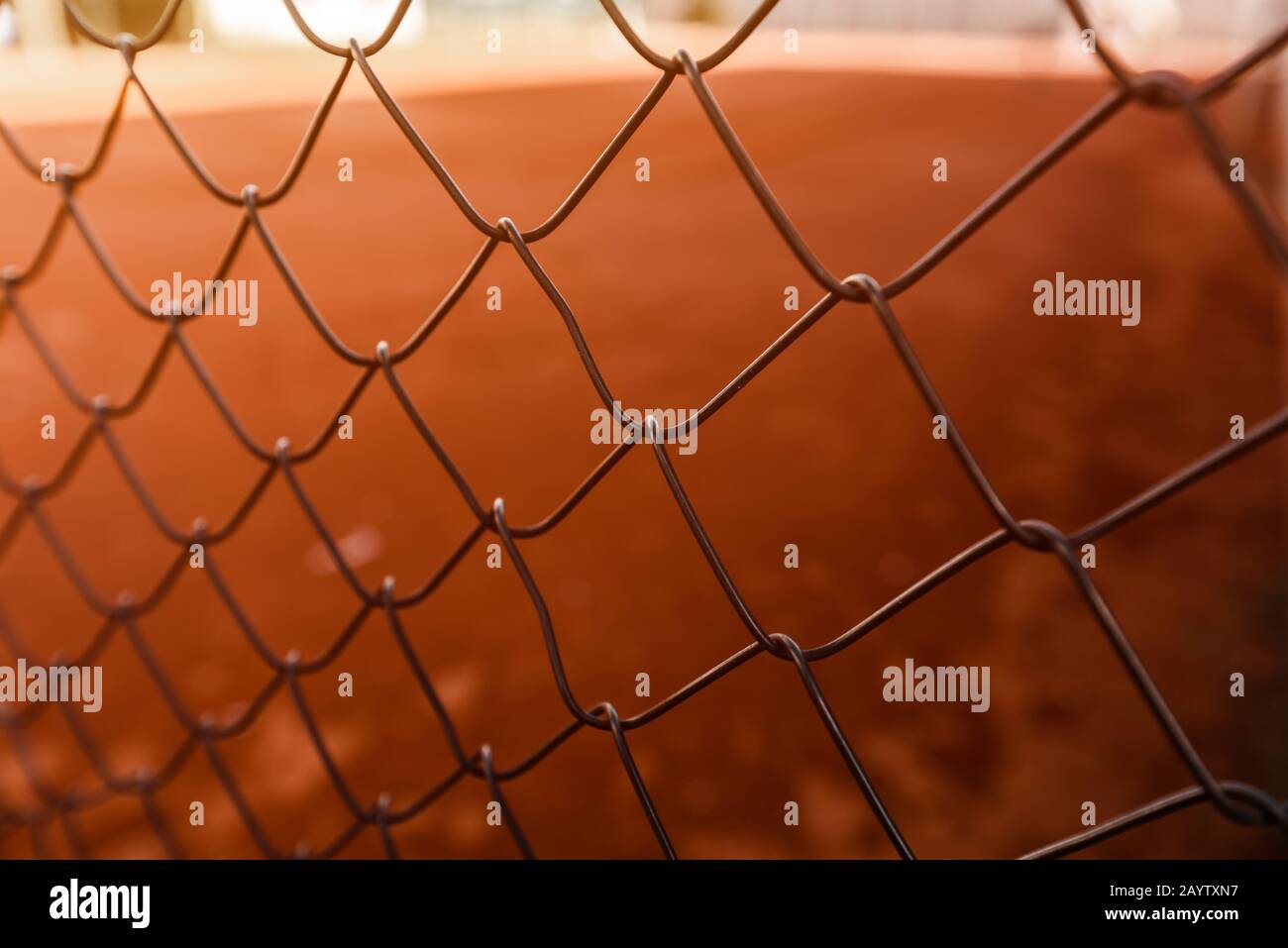 Chain link fencing, selective focus as abstract background Stock Photo