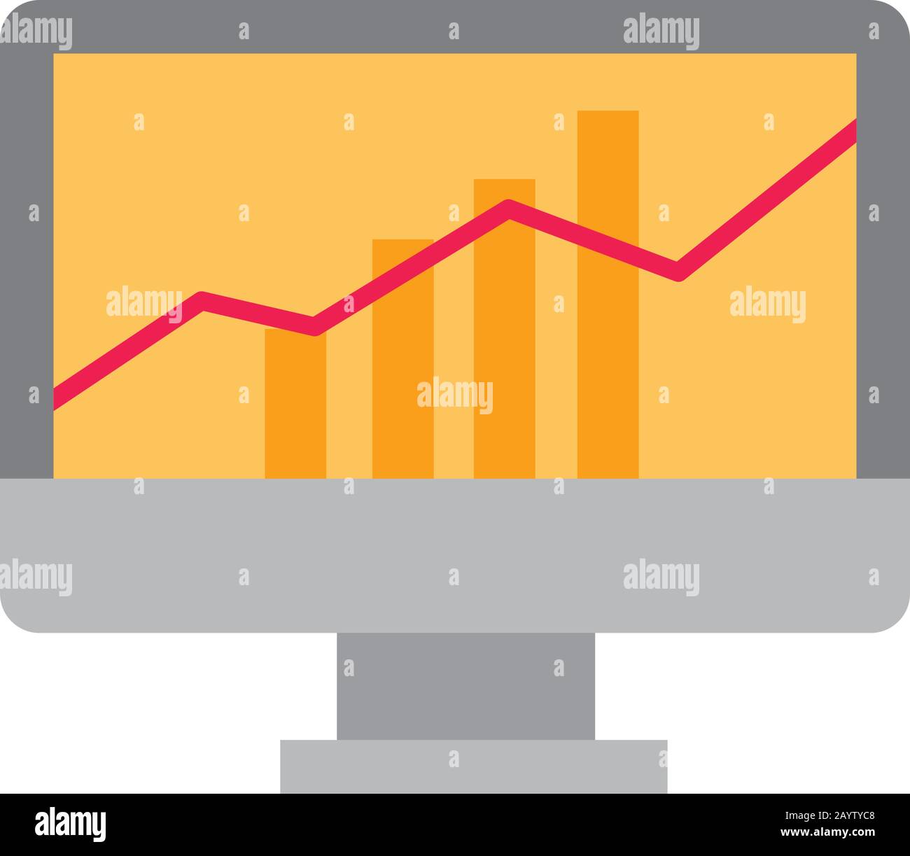 color illustration icon / monitor,display,graph,chart,finance,sales ...