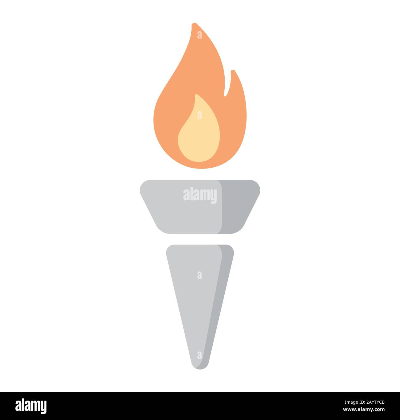 color illustration icon / torch flame, sacred fire, olympic Stock Vector