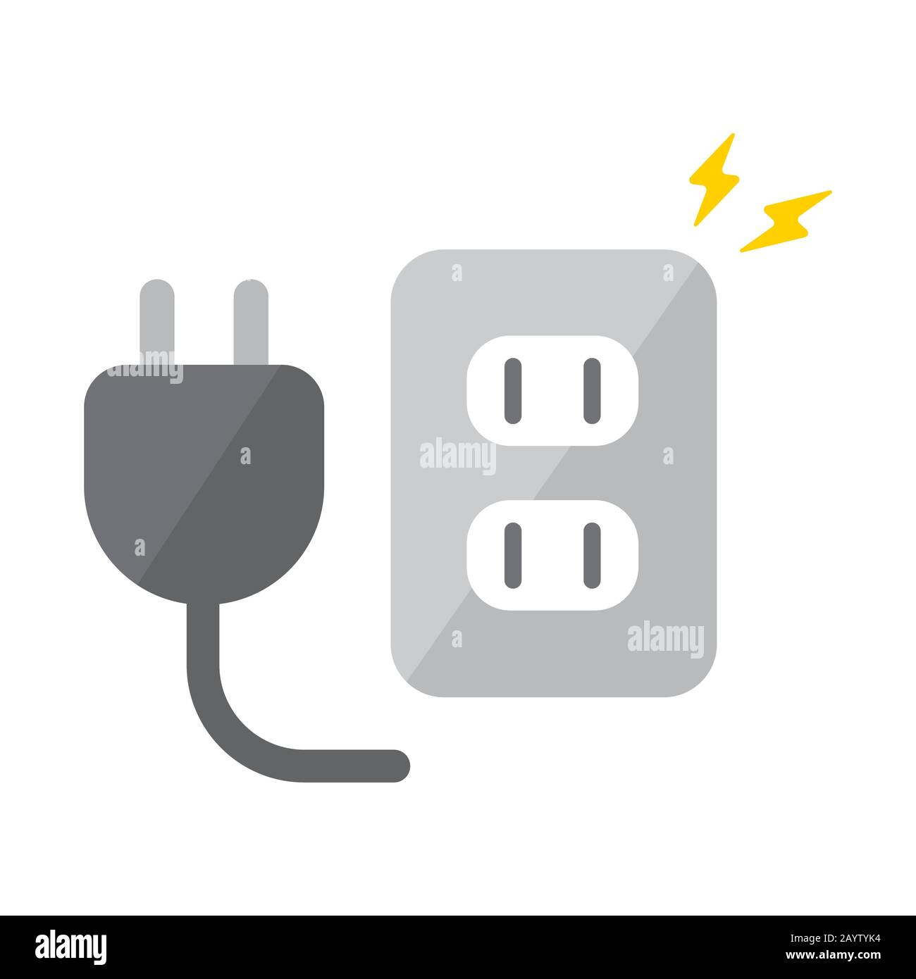Wall electric plug icon Cut Out Stock Images & Pictures - Alamy