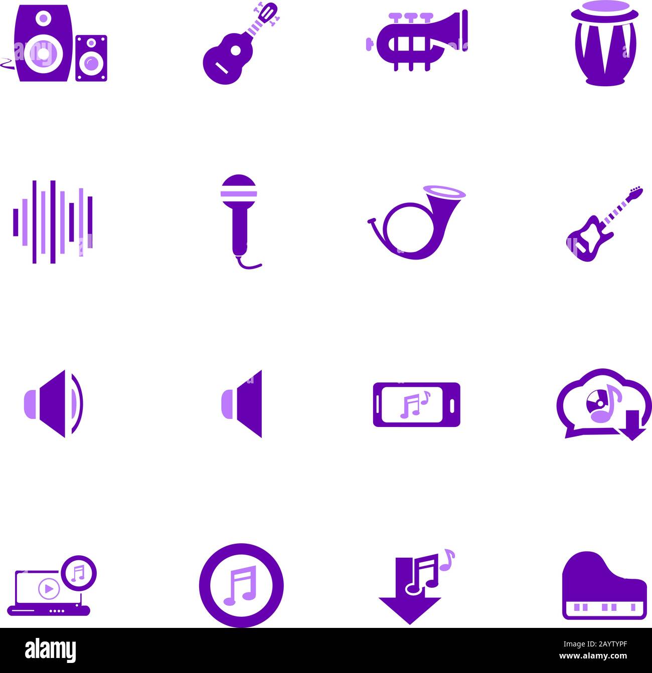 Music icons set Stock Vector