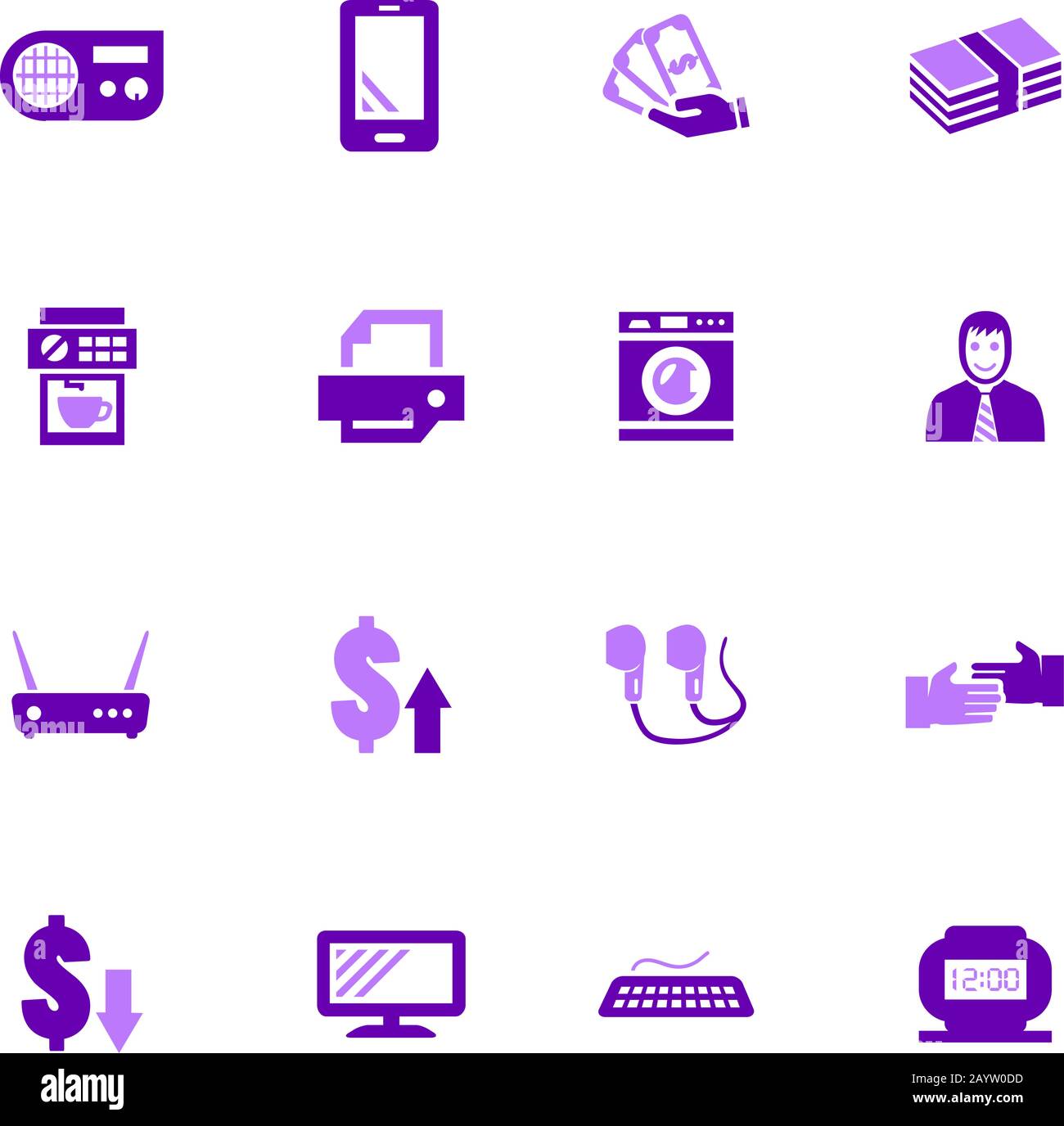 Pawn shop icons set Stock Vector
