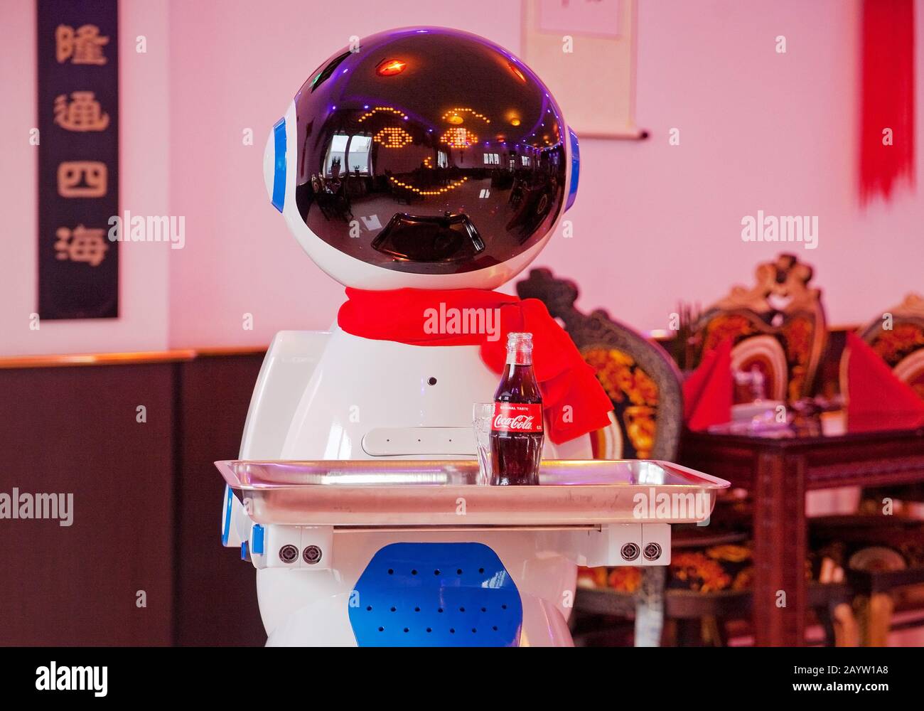 service robots in a Chinese restaurant, Germany Stock Photo