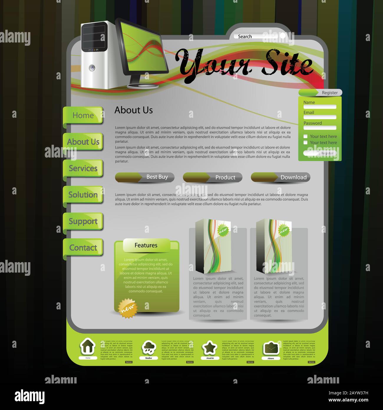 Website Template Stock Vector
